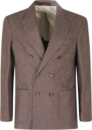 Eleventy Tweedelige Blazer - Heren - Business blazers - Bruin - 2XL - Tweed - Kostuums