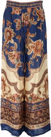 Zimmermann Wide-Leg Silk Pants with Intricate Floral Pattern