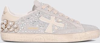 Premiata Stevend Low Top Sneakers in Leather and Suede with Rhinestone Application
