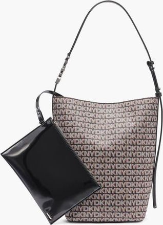 DKNY Avril Bucket Bag in Black/saddle at Nordstrom