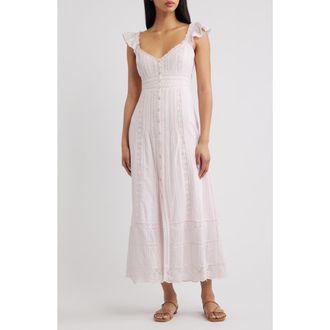 LoveShackFancy Kailette Sleeveless Maxi Dress in Tender Touch at Nordstrom, Size Xx-Small