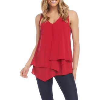 Karen Kane V-Neck Layered Asymmetrical Tank at Nordstrom, Size X-Small