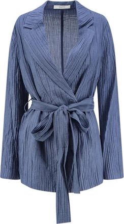 Joseph Blazer met enkele knoop en ceintuur - Dames - Blazers - Blauw - 2XS - Katoen - Jassen
