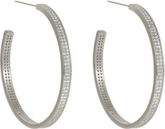 Dean Davidson Petite Pav&eacute; Midi Hoop Earrings in White Cz at Nordstrom