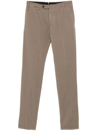 Pantaloni Torino slim-cut trousers - men - Cotton/Silk/Elastane - 48 - Brown