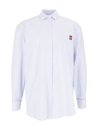 Dondup Light Blue Pinstripe Long-Sleeved Shirt