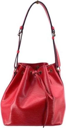 Louis Vuitton Pre-owned Petit Noe Bucket Shoulder Bag - Dames - Vintage Tas - Rood - ONE Size - Leer - Vintage