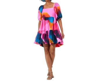 Oliphant Bubble Skirt Mini Dress In Basel Pink