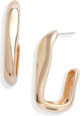 Open Edit Organic Hoop Earrings in Gold at Nordstrom