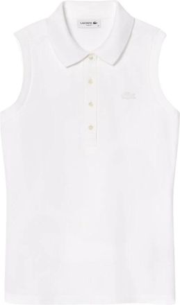 Lacoste Polo Slim Fit Mouwloos Elastisch - Dames - Tops zonder mouwen - Wit - M - Tops