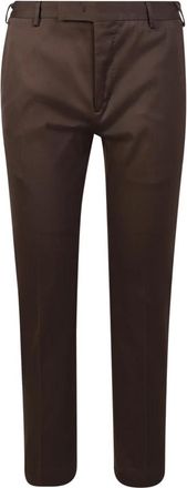 Pantaloni Torino Bruine Skinny Fit Satijnen Broek - Heren - Chinos - Bruin - L - Satijn - Broeken