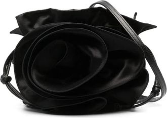 Magda Butrym Zwarte satijnen Ss 23 Clutch - Dames - Clutches - Zwart - ONE Size - Satijn - Tassen