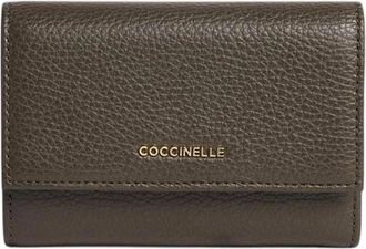 Coccinelle Metallic Medium Wallet - Dames - Portefeuilles - Groen - ONE Size - Katoen - Accessoires