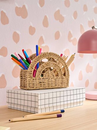 Vertbaudet Stiftehalter REGENBOGEN aus Papierkordel Kinderzimmer beige