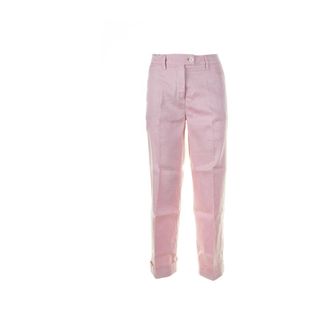 Re-hash Broeken, Dames, Roze, W26, Linnen, Linnenmix Cropped Broek