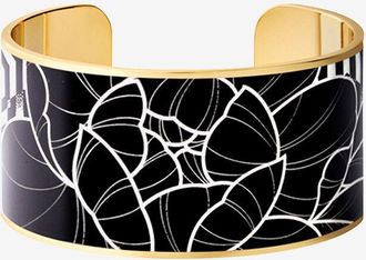 Bangle Up Emaillierte Manschette Peony Noir - 3 cm