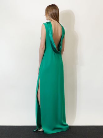 Max Mara Womens Mxmeaere Long Dress Green Triacetate
