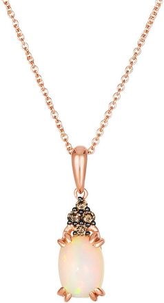 Le Vian Raspberry Rhodolite 14K Rose Gold 1.78 Ct. Tw. Diamond & Rhodolite Pendant Necklace