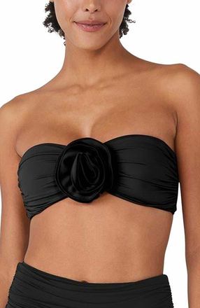 Kate Spade New York Bandeau Bra Bikini Swim Top in Black at Nordstrom, Size X-Large