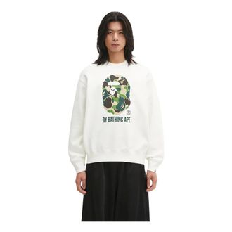 A Bathing Ape A Bathing Ape, Hoodies & sweatvesten, Heren, Wit, L, Katoen, ABC Camo Ape Head Sweatshirt
