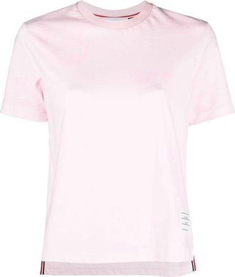 Thom Browne anchor-print T-shirt - women - Cotton - 38 - Pink