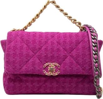 Chanel Pre-owned 19 Flap Bag - Dames - Vintage Schoudertas - Paars - ONE Size - Leer - Vintage