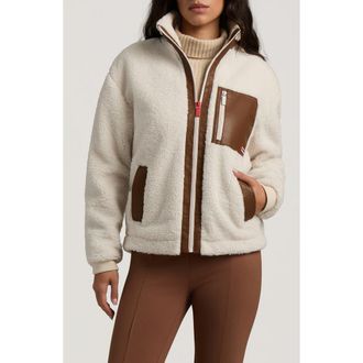 Hunter Emma High Pile Fleece Jacket in Cream at Nordstrom, Size X-Small