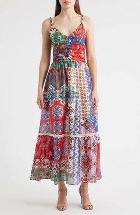 Ciebon Dawn Maxi Dress in Red Multi at Nordstrom Rack, Size X-Small