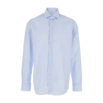 Alessandro Gherardi Klassiek overhemd met kraag - Heren - Casual Overhemden - Blauw - L - Katoen - Overhemden