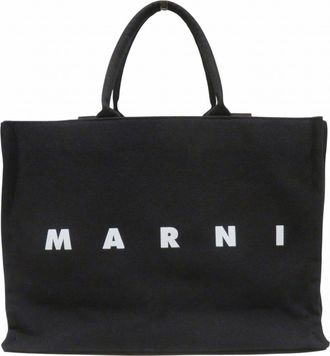 Marni Black Cotton Tote Bag (Pre-Owned)