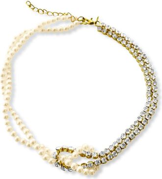 Hzmer Jewellery faux-pearl necklace - women - Rhinestone/Faux Pearl - One Size - Gold