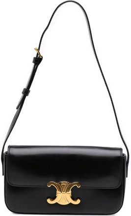 Celine Borsa a spalla Claude in pelle di vitello con effetto lucido 2021 - Nero