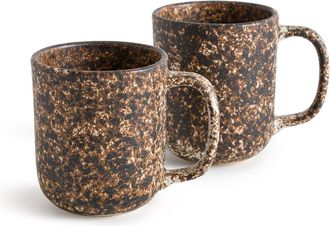 AM.PM Set van 2 mokken in mat geglazuurd aardewerk, Rusty