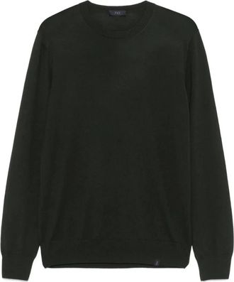Fay Blauwe Crew Neck Sweater - Heren - Ronde hals truien - Groen - XL - Truien & Vesten