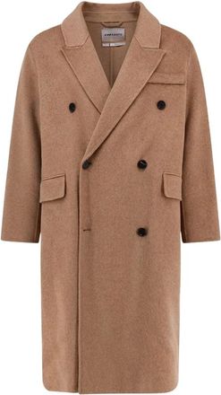 Amaranto Amar&aacute;nto - Double-Breasted Coat - Heren - Mantels - Beige - Maat: L Wol