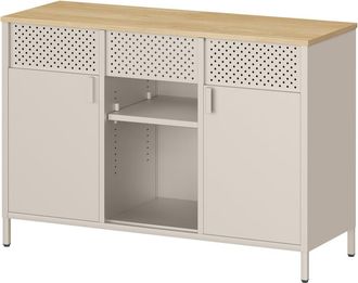 Songmics Armario de almacenamiento con puertas dobles de color roble