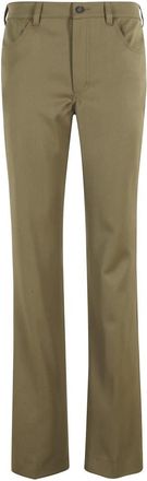The Attico Army Green Broek met Taillelussen - Dames - Straight fit broeken - Groen - M - Broeken