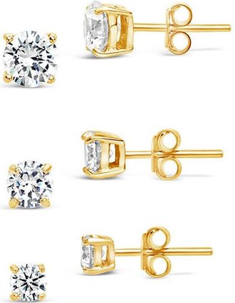 Sterling Forever 14K Over Silver Cz Earrings