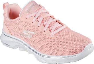 Skechers Athletic Mesh Lace Up Slip On Runners Womens Peach Tex/Tr 5 UK