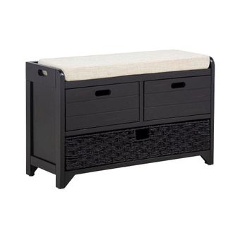 Best Master Furniture Delport Fully Assembled 2-Drawer Storage Entryway Bench, Espresso