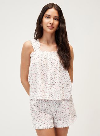 Damson Madder Womens Harrietta small flowers buttoned camisole