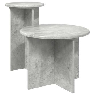 vidaXL Conjunto De Mesas Auxiliares 2 Pcs Gris Hormig&oacute;n Vidaxl