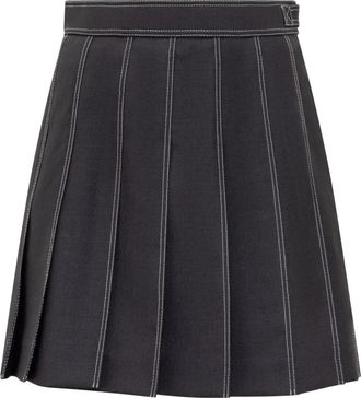 Thom Browne Mini plooirok - Dames - Korte rokken - Blauw - M - Wol - Rokken