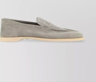 John Lobb tapered toe suede pace loafers