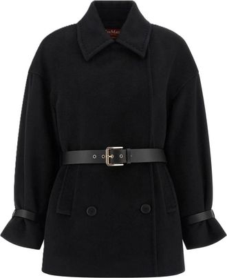 Max Mara Pausa Jacket - Dames - Parka Jassen - Zwart - XS - Wol - Jassen