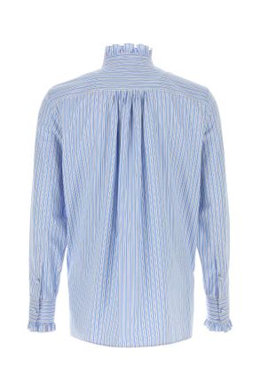 Valentino Garavani Mens Aperta Shirt Blue Cotton