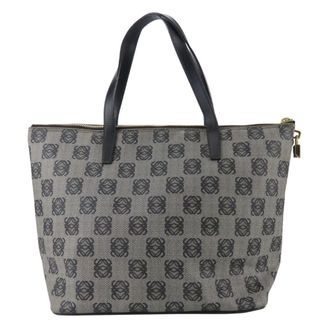 Loewe Black Gray Leather Pvc Tote Bag (Pre-Owned)