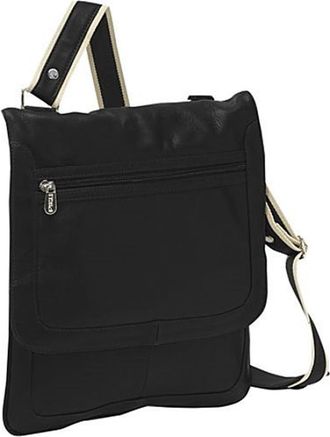 Piel Leather 2817-BLK Small Vertical Messenger - Black