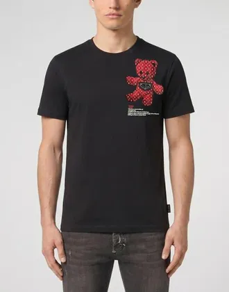 Philipp Plein Jersey T-Shirt Teddy Chest Men in Black at Nordstrom, Size Xxx-Large