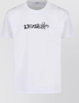 Off-white cotton short-sleeve t-shirt